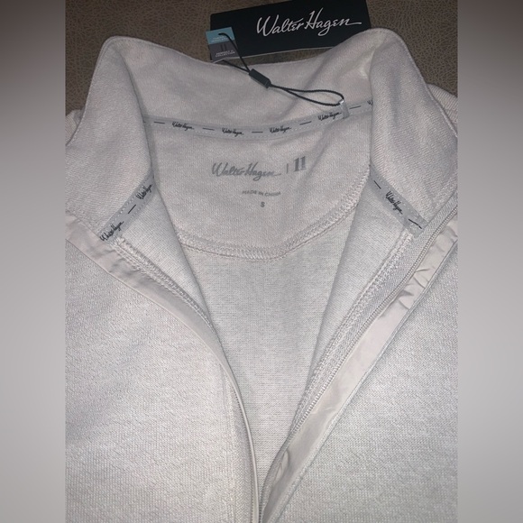 Walter Hagen Mens P11 Midweight 1/4 Zip Light Khaki Heather Golf NWT Size Small - Picture 6 of 9